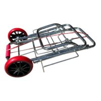 Carucior cumparaturi pliabil din inox cu chinga elastica