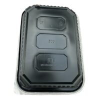 Caserole unica folosinta 500 ml cu capac, negre 50 bucati