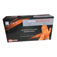 Manusi nitril nepudrate groase, Portocalii M (set 50 bucati)