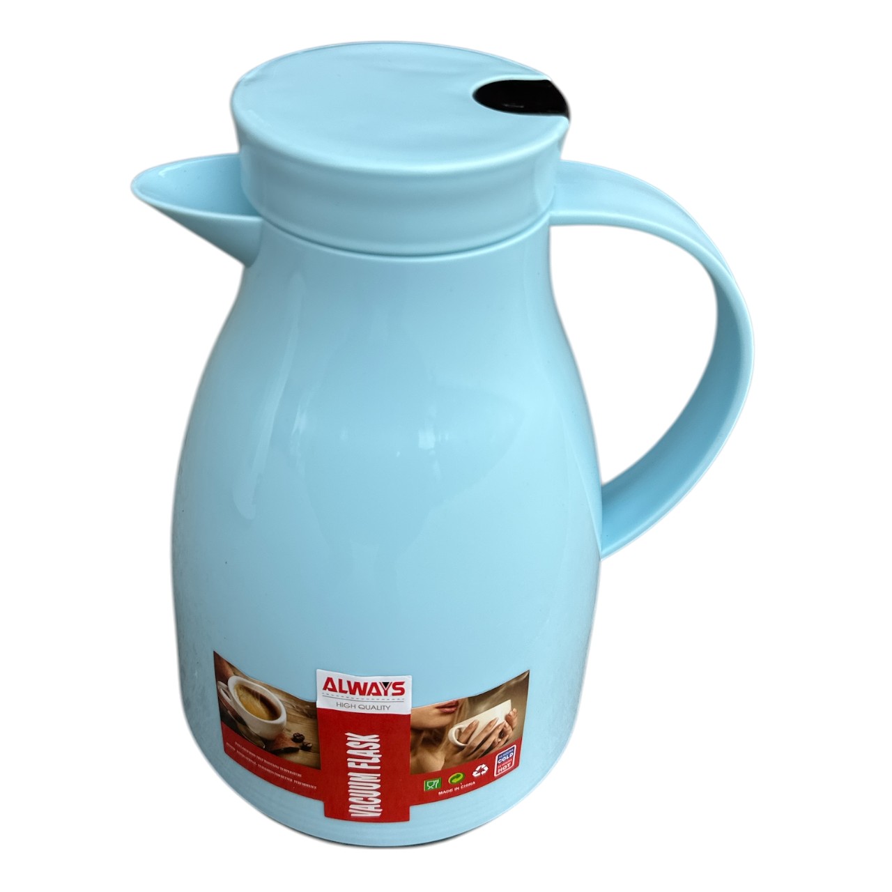 Cana Termos 1 L (litru) cu Buton, Maner si Cioc, tip Ceainic - imagine 2