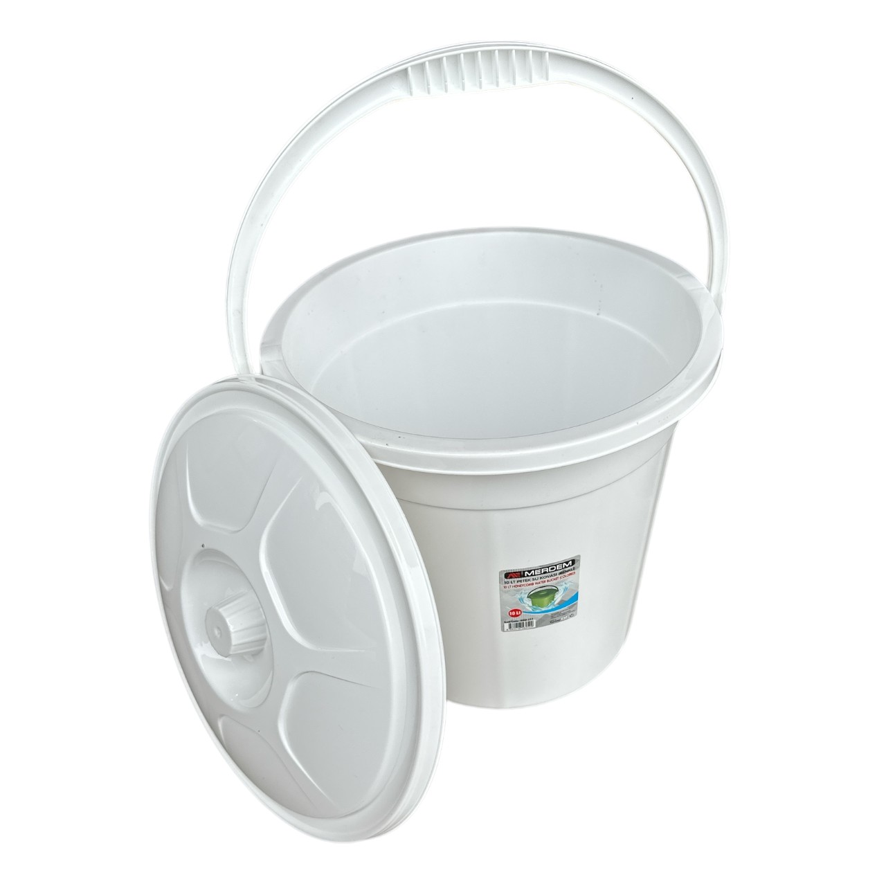 Galeata cu Capac 10 L (litri) din Plastic, Gradata pe exterior - imagine 2