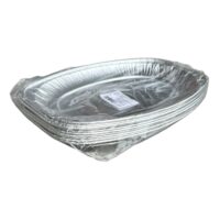 Platou aluminiu unica folosinta, ovala 25 cm, set 10 bucati