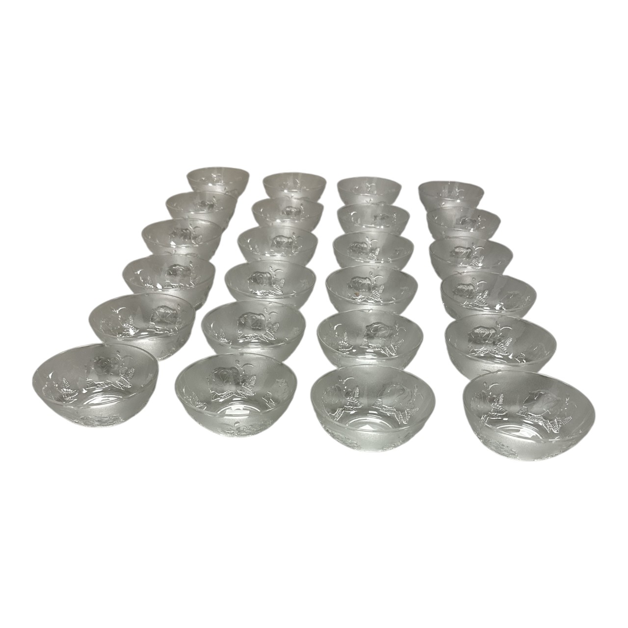 Boluri (Castroane) din Sticla Transparenta 200 ml, set 24 bucati