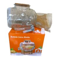 Borcan limonada din sticla cu robinet si suport 3L