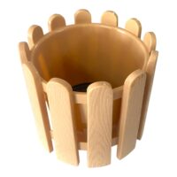 Ghiveci plastic pentru flori, model gard 15,5 cm (Crem) NR 1