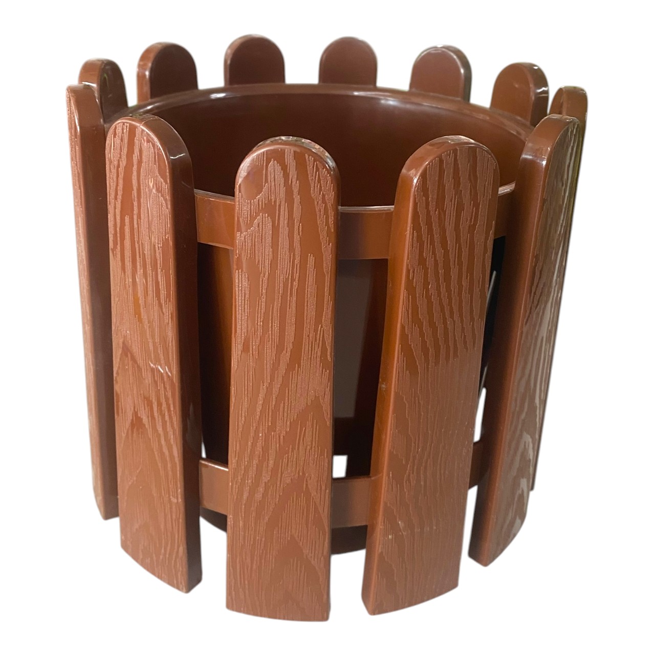 Ghiveci plastic pentru flori, model gard 15,5 cm (Maro) NR 1