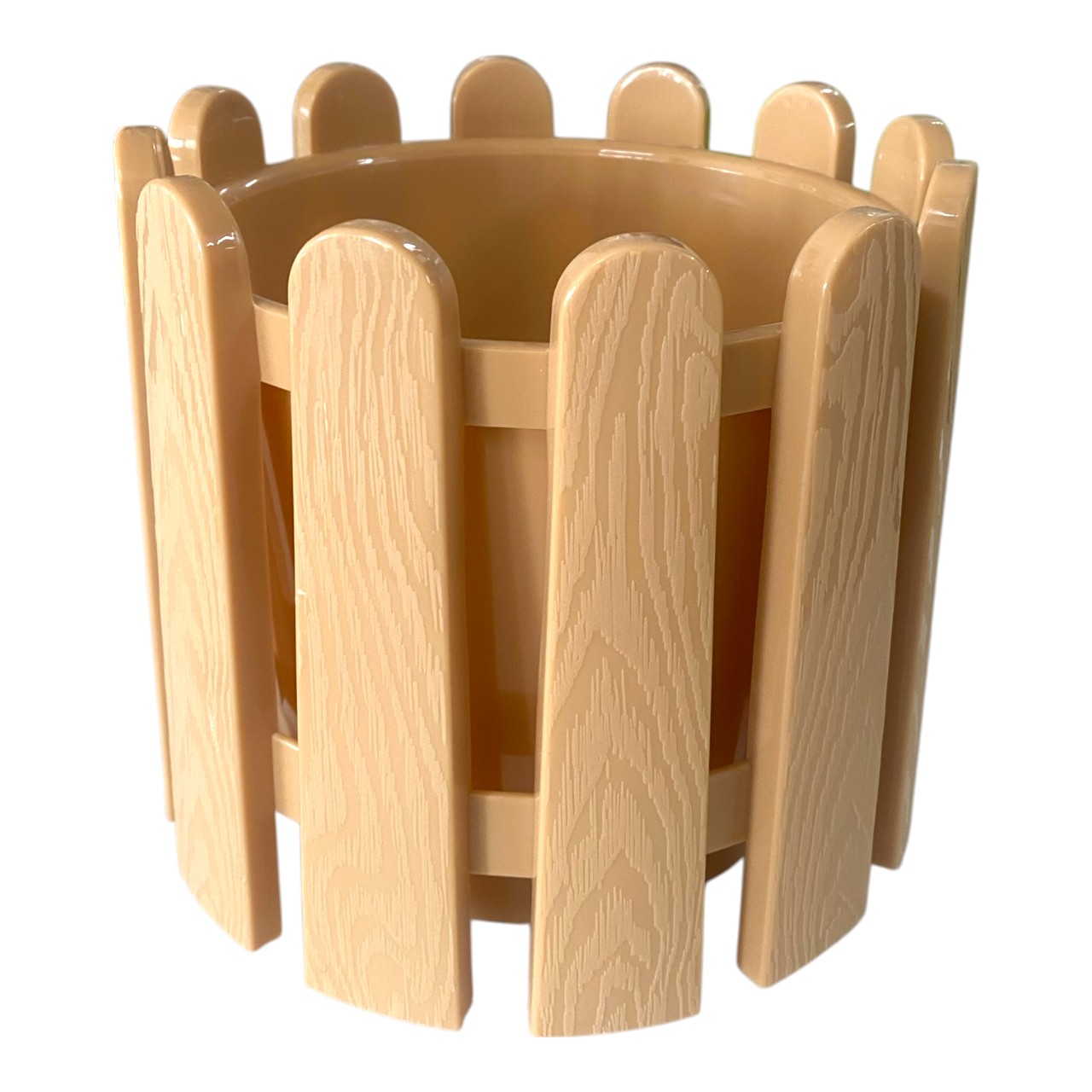 Ghiveci plastic pentru flori, model gard 19 cm (Crem) NR 2
