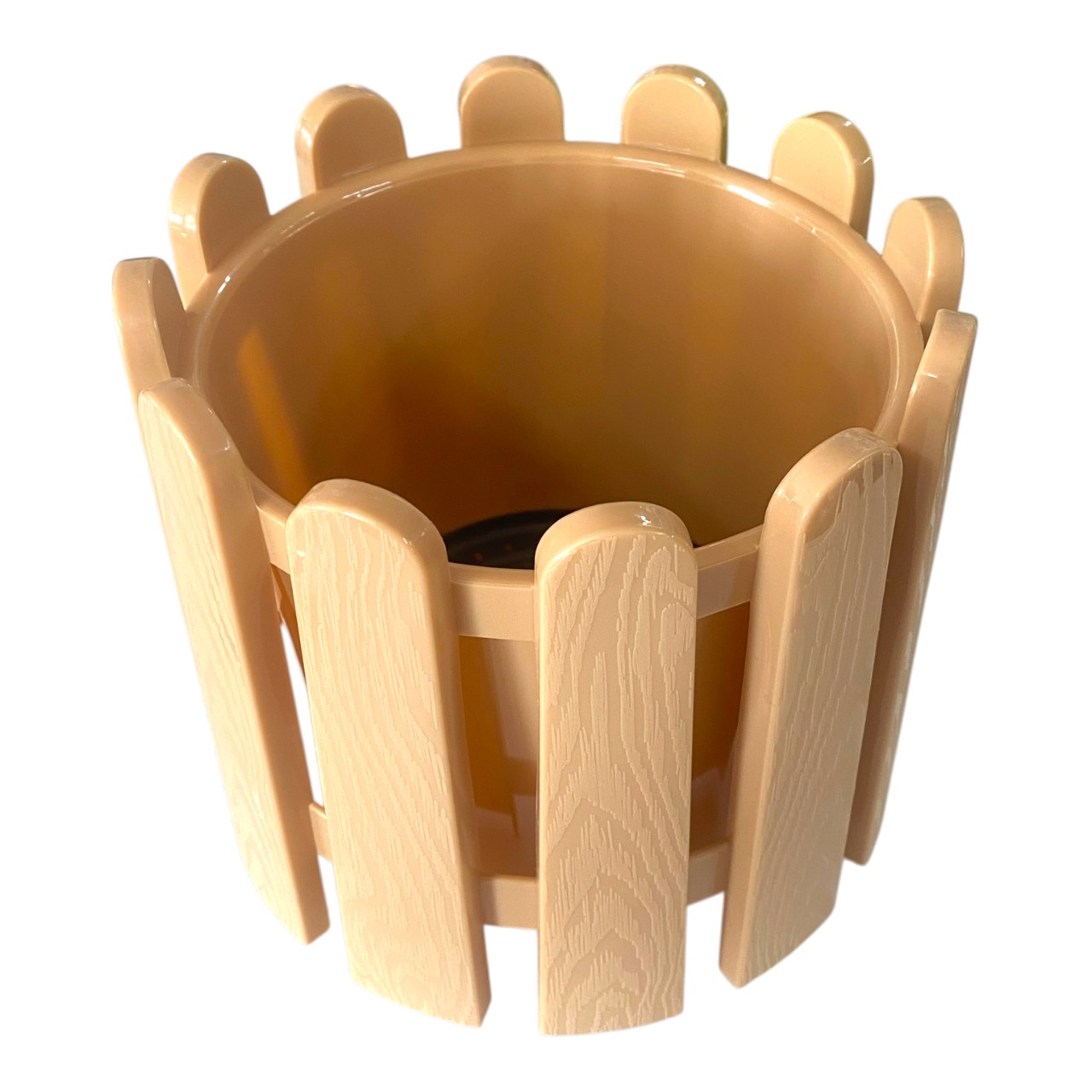 Ghiveci plastic pentru flori, model gard 19 cm (Crem) NR 2 - imagine 2
