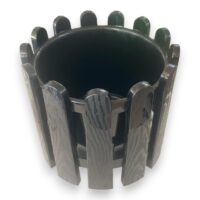 Ghiveci plastic pentru flori, model gard 19 cm (Negru) NR 2