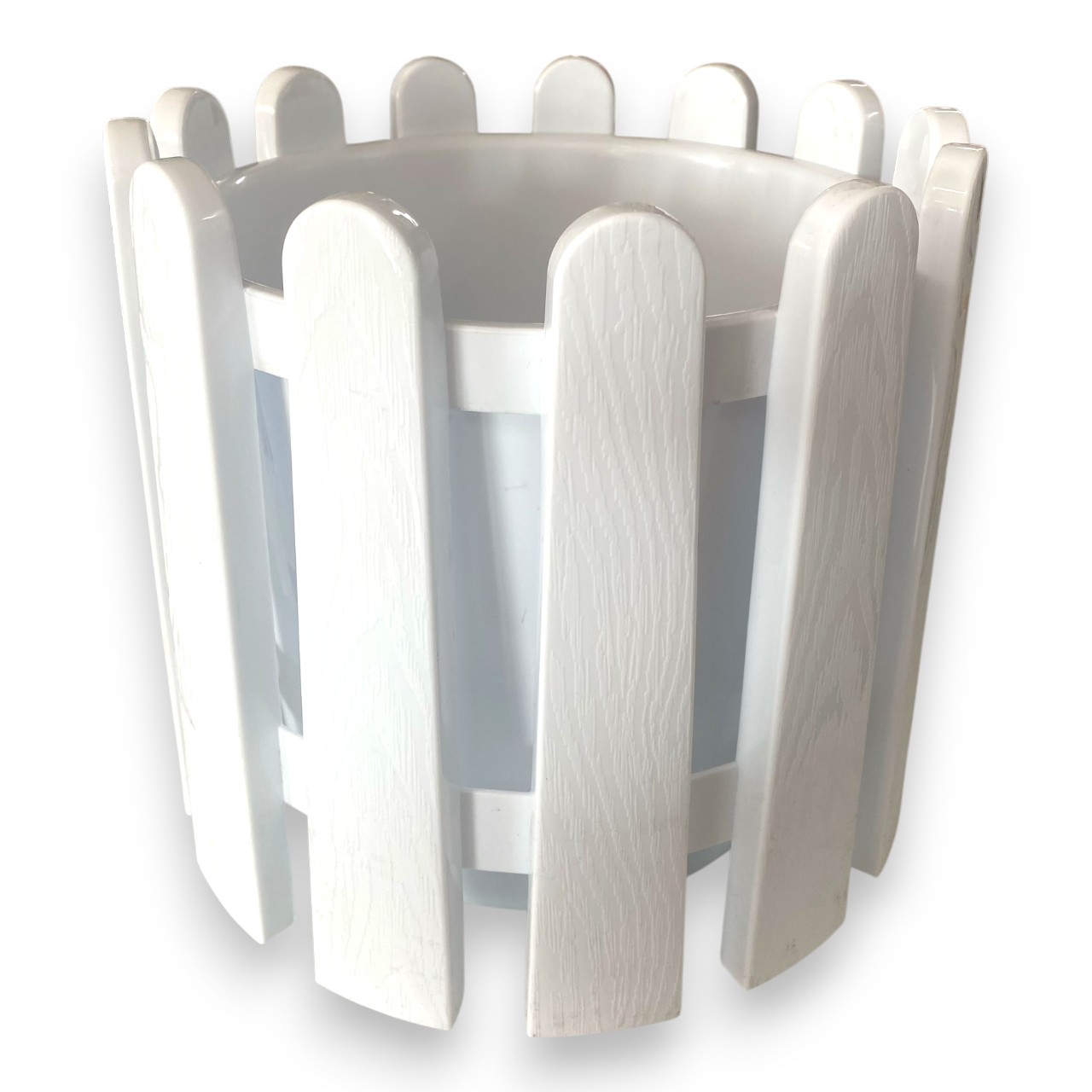 Ghiveci plastic pentru flori, model gard 23,5 cm (Alb) NR 3