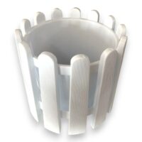 Ghiveci plastic pentru flori, model gard 23,5 cm (Alb) NR 3
