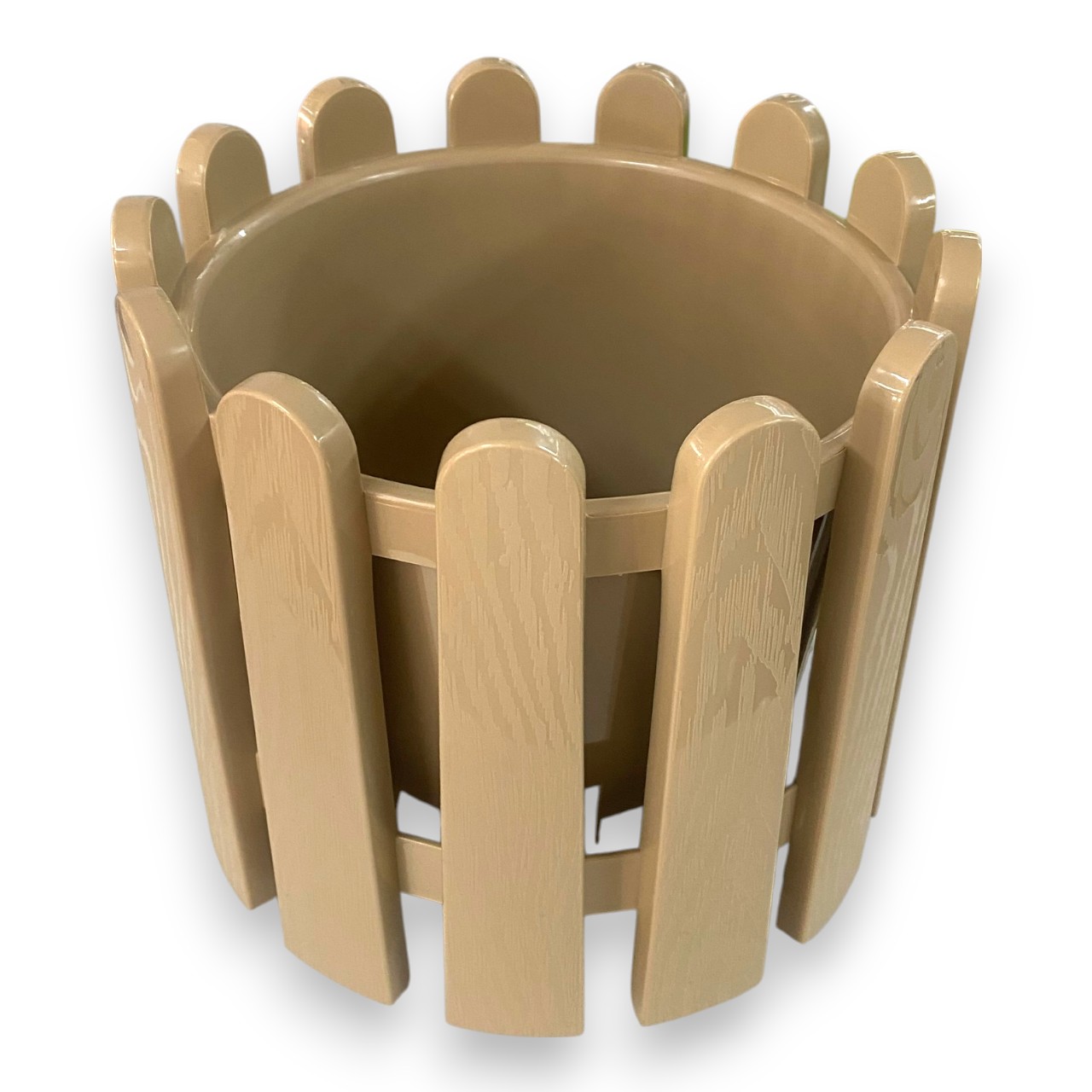Ghiveci plastic pentru flori, model gard 23,5 cm (Crem) NR 3 - imagine 2