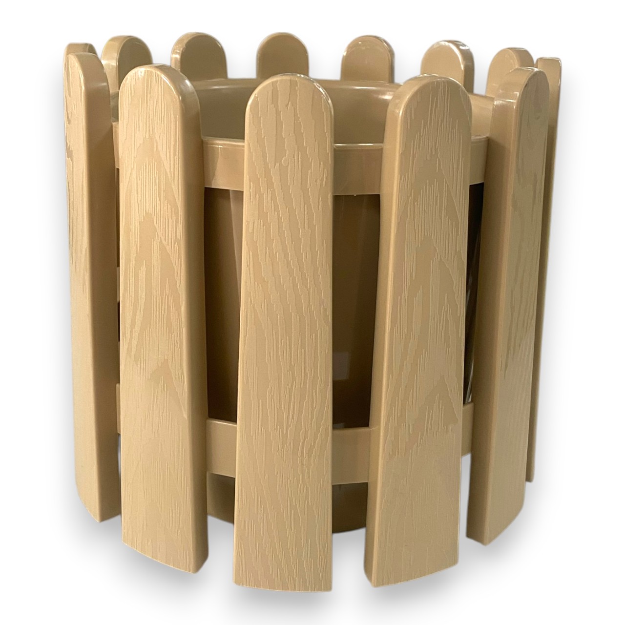 Ghiveci plastic pentru flori, model gard 23,5 cm (Crem) NR 3