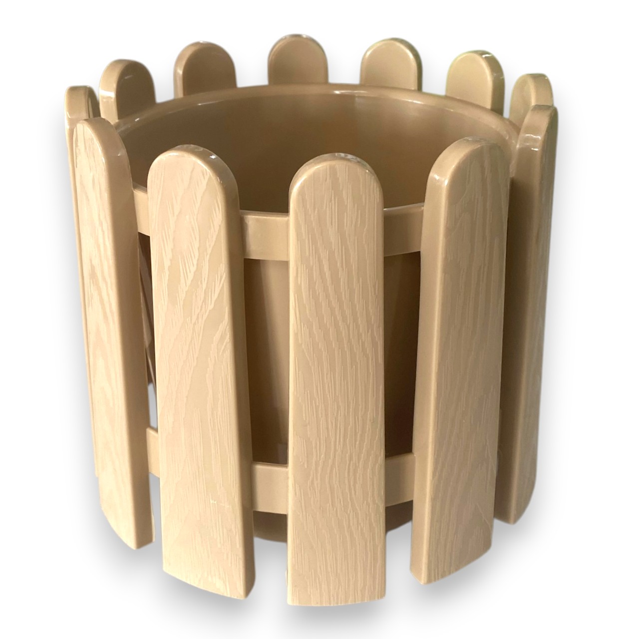 Ghiveci plastic pentru flori, model gard 29,5 cm (Crem) NR 4