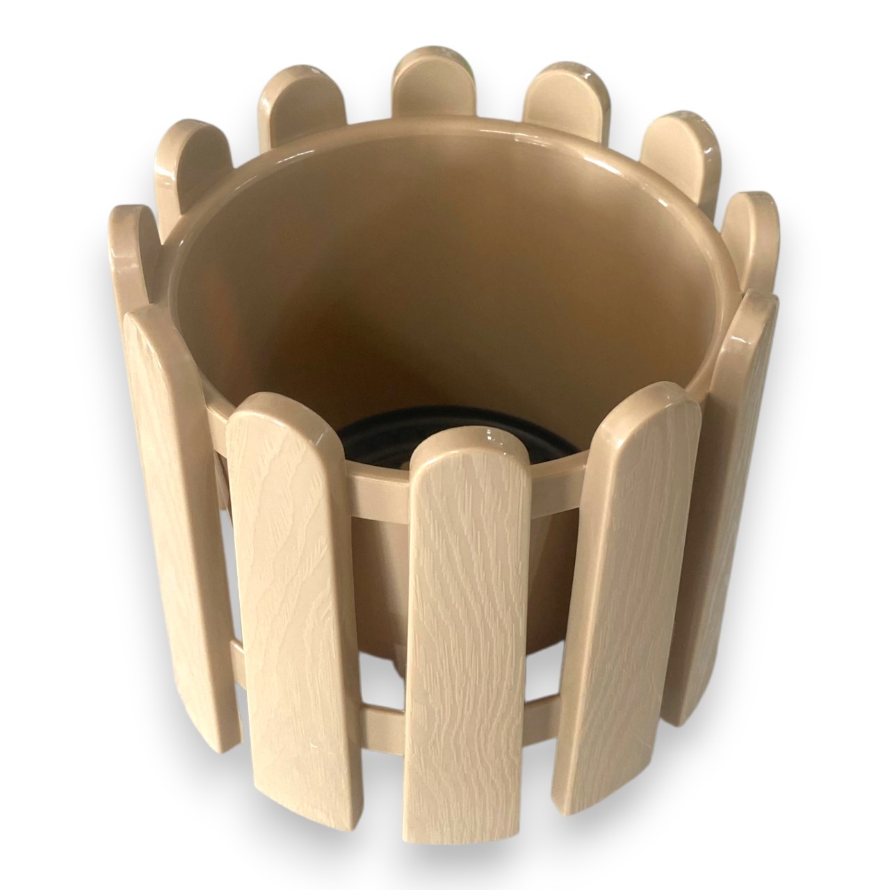 Ghiveci plastic pentru flori, model gard 29,5 cm (Crem) NR 4 - imagine 2