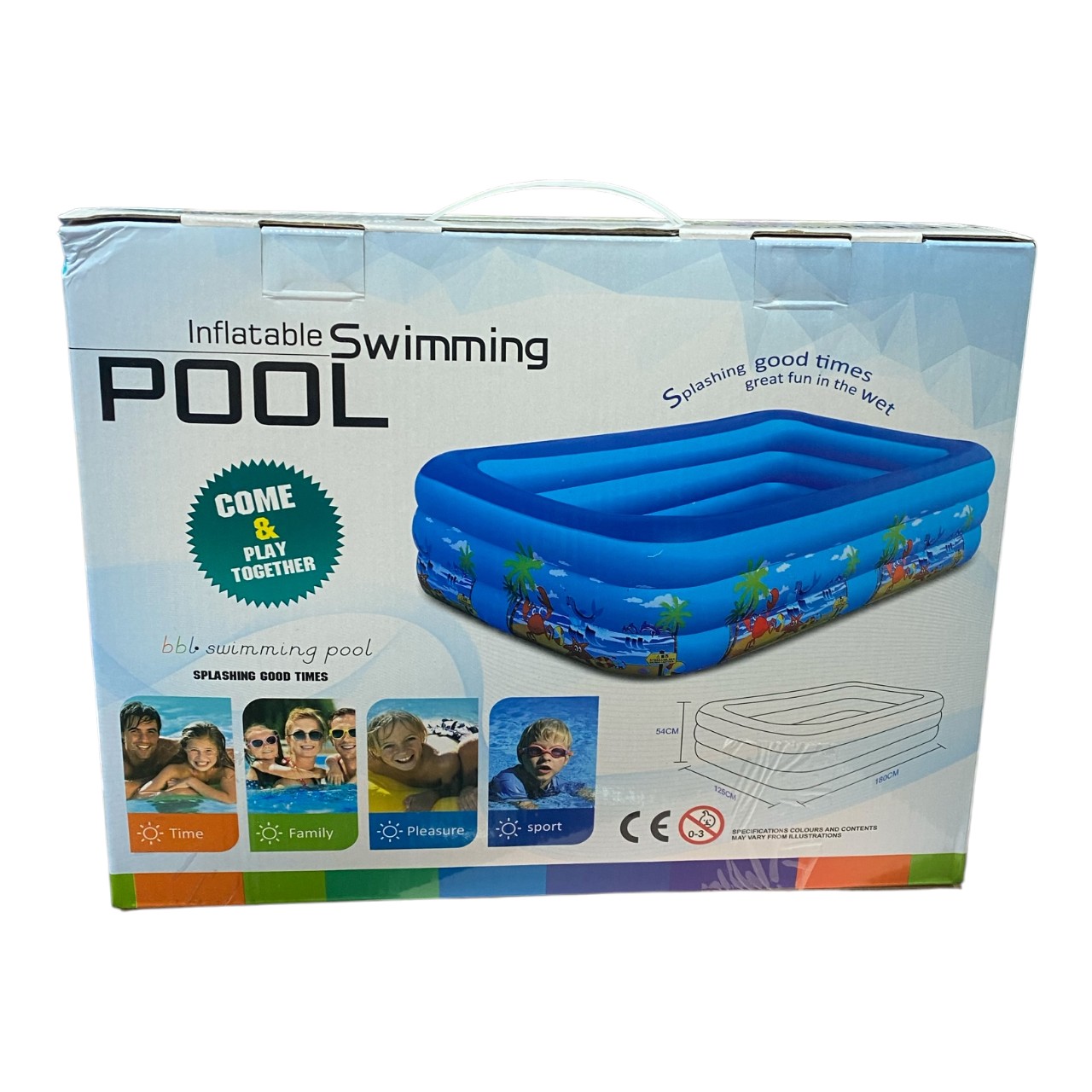 Piscina gonflabila BBL multicolor 125 x 180 x 54 cm - imagine 2