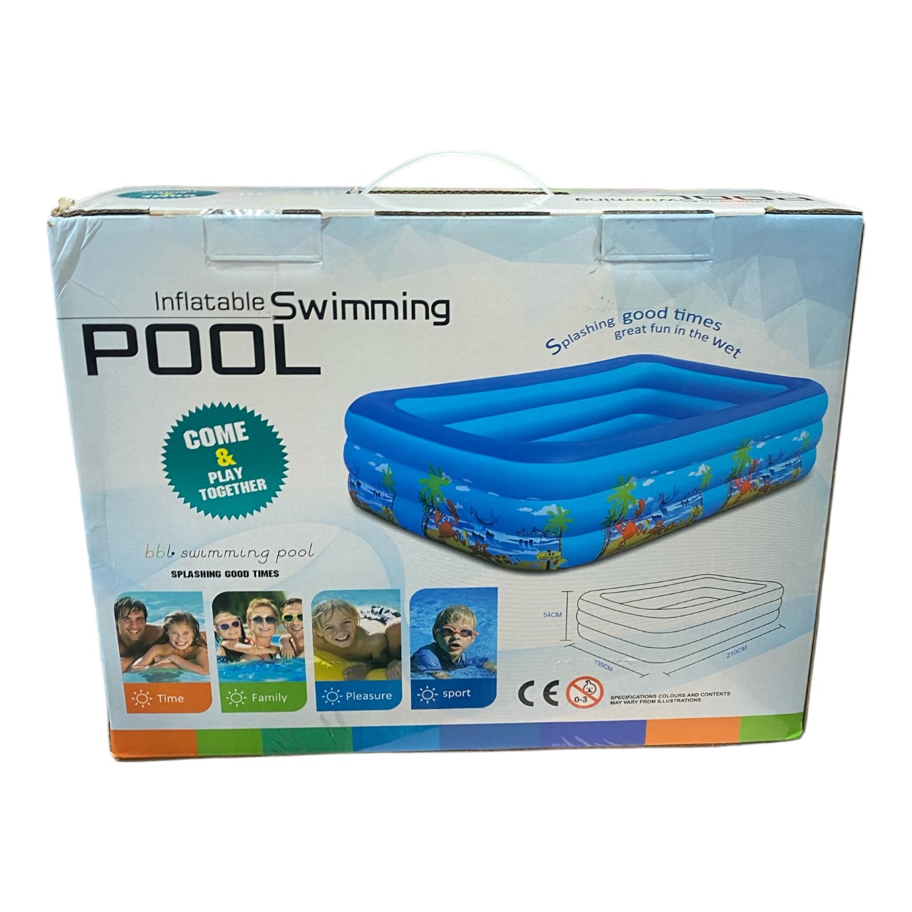 Piscina gonflabila BBL multicolor 135 x 210 x 54 cm - imagine 2