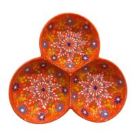 Platou ceramic 3 compartimente, pictat manual 21 cm