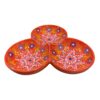 Platou ceramic 3 compartimente, pictat manual 21 cm