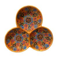 Platou ceramic 3 compartimente, pictat manual 21 cm