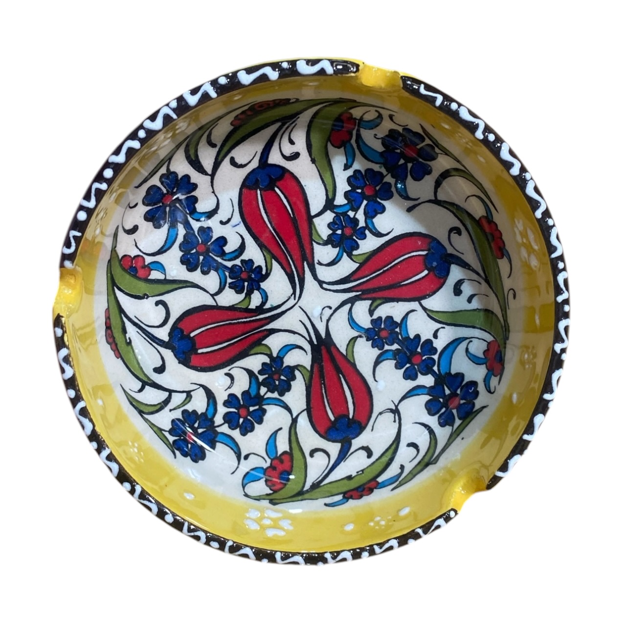 Scrumiera ceramica , pictata manual 11 cm - imagine 2