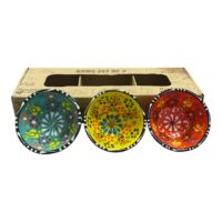 Set 3 Boluri ceramica , pictat manual 8 cm