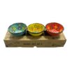 Set 3 Boluri ceramica , pictat manual 8 cm
