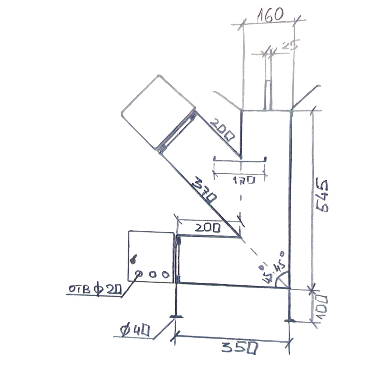 Soba racheta cu suport pentru ceaun 72 cm (100x100mm) - imagine 5