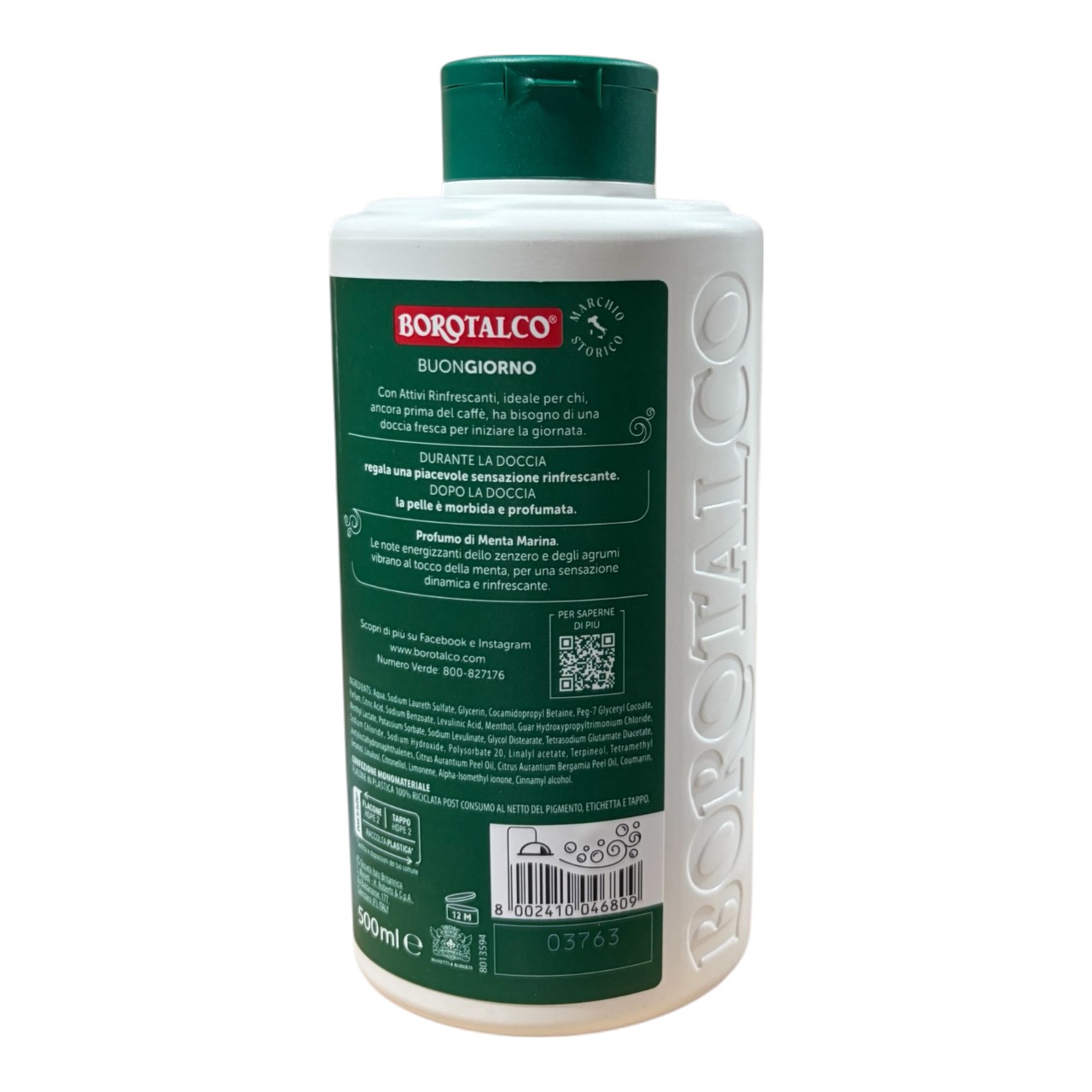 Borotalco gel de dus, Menta marina 500 ml - imagine 2