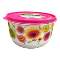 Cutie alimente rotunda , cu model si capac color 1 L