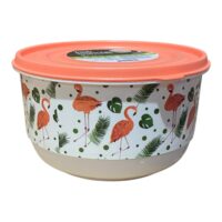 Cutie alimente rotunda , cu model si capac color 1 L