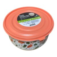 Cutie alimente rotunda , cu model si capac color 1 L