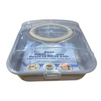 Cutie patrata din plastic pentru prajituri, 25 cm