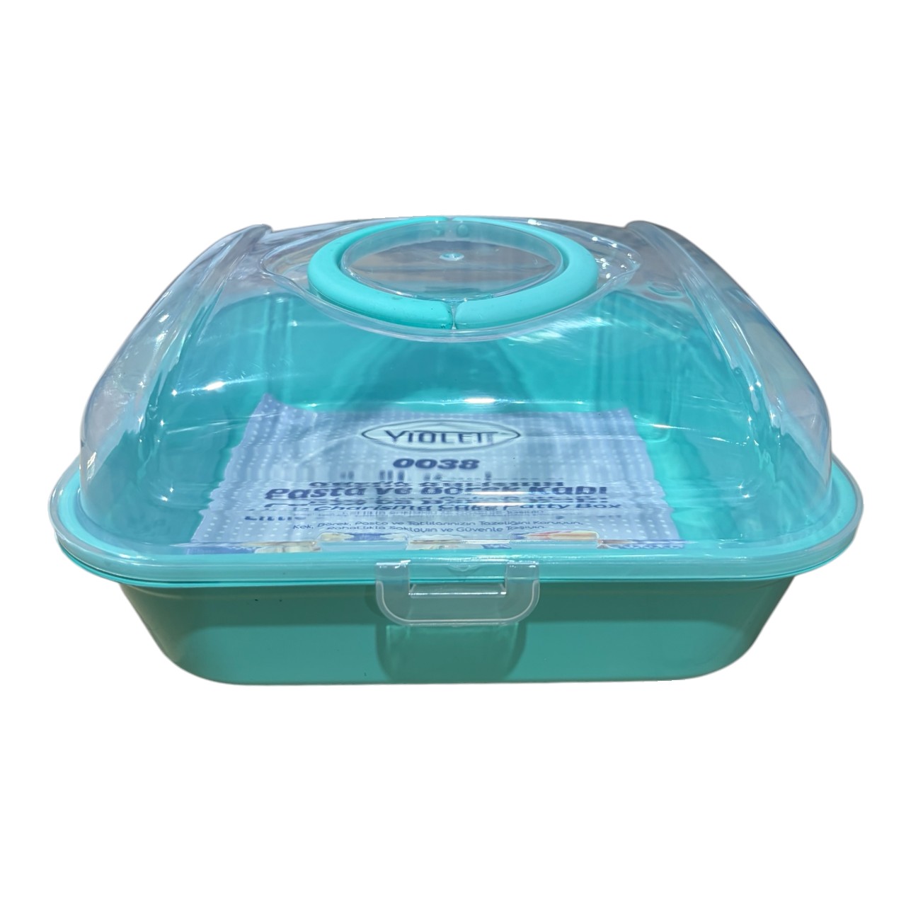 Cutie patrata din plastic pentru prajituri, 25 cm