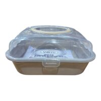 Cutie patrata din plastic pentru prajituri, 25 cm