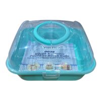Cutie patrata din plastic pentru prajituri, 25 cm