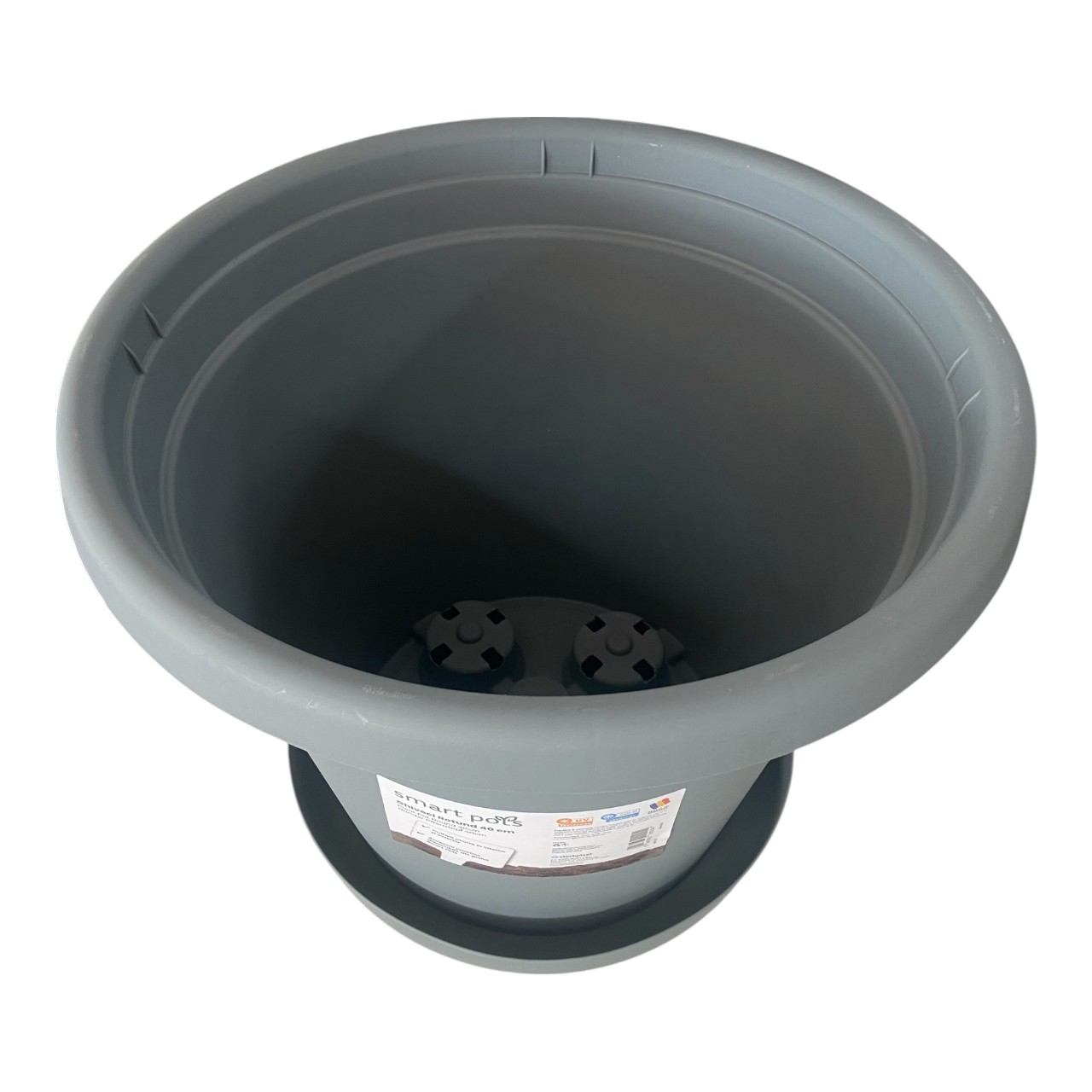 Ghiveci Smart Pots, rotund (Antracit) 40 cm - MetaloChimice