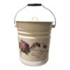 Idilia Galeata emailata cu capac, Crem cu decor floral 12 L