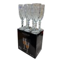 Malooki Set 6 pahare cu picior pentru sampanie sticla claritate cristal, 165 ml