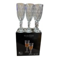 Malooki Set 6 pahare cu picior pentru sampanie sticla claritate cristal, 165 ml