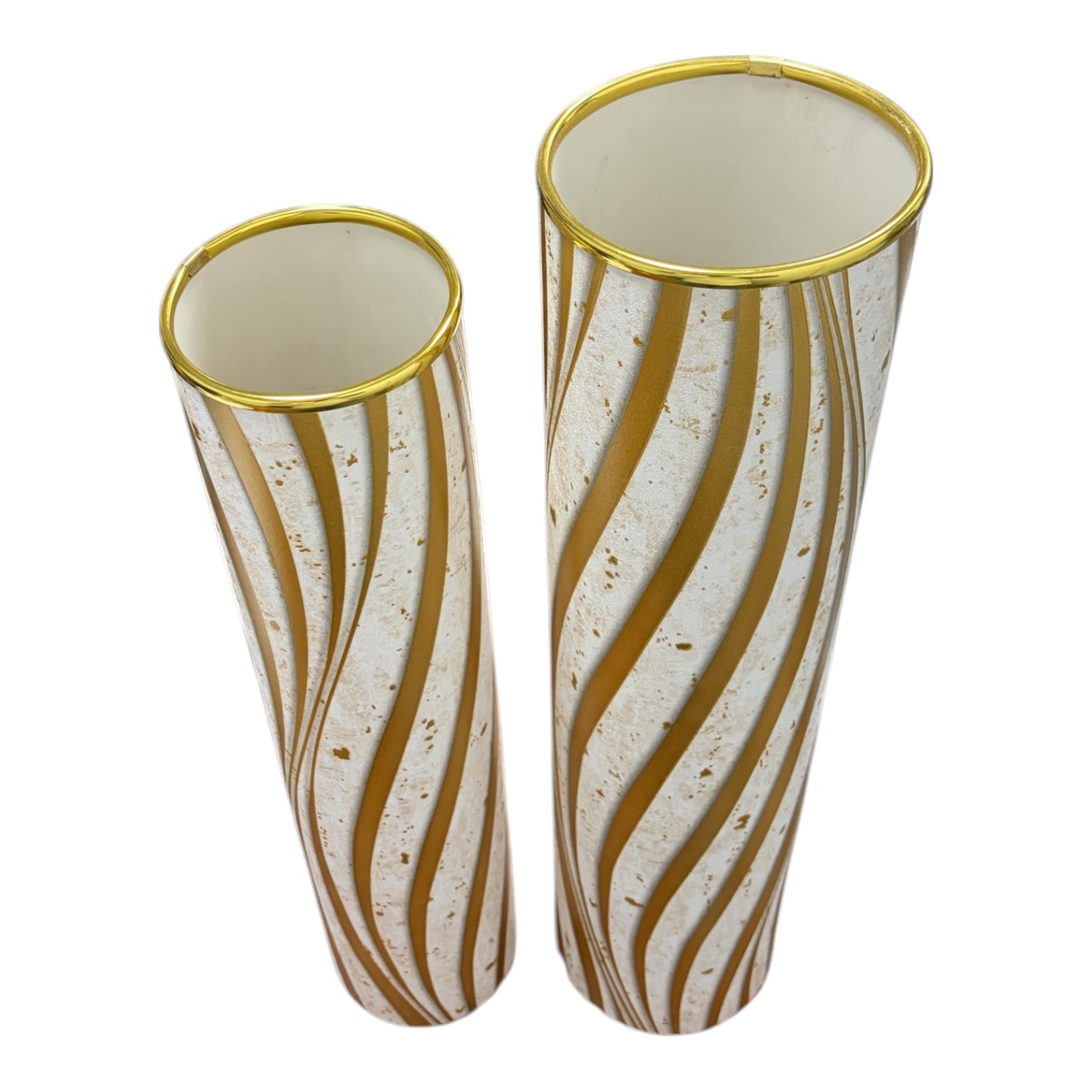 Set 2 Vaze PVC cu model (Crem) 55/50 cm - imagine 2