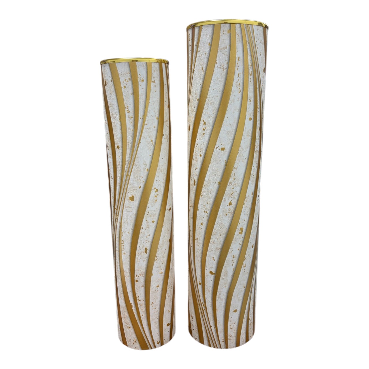 Set 2 Vaze PVC cu model (Crem) 55/50 cm