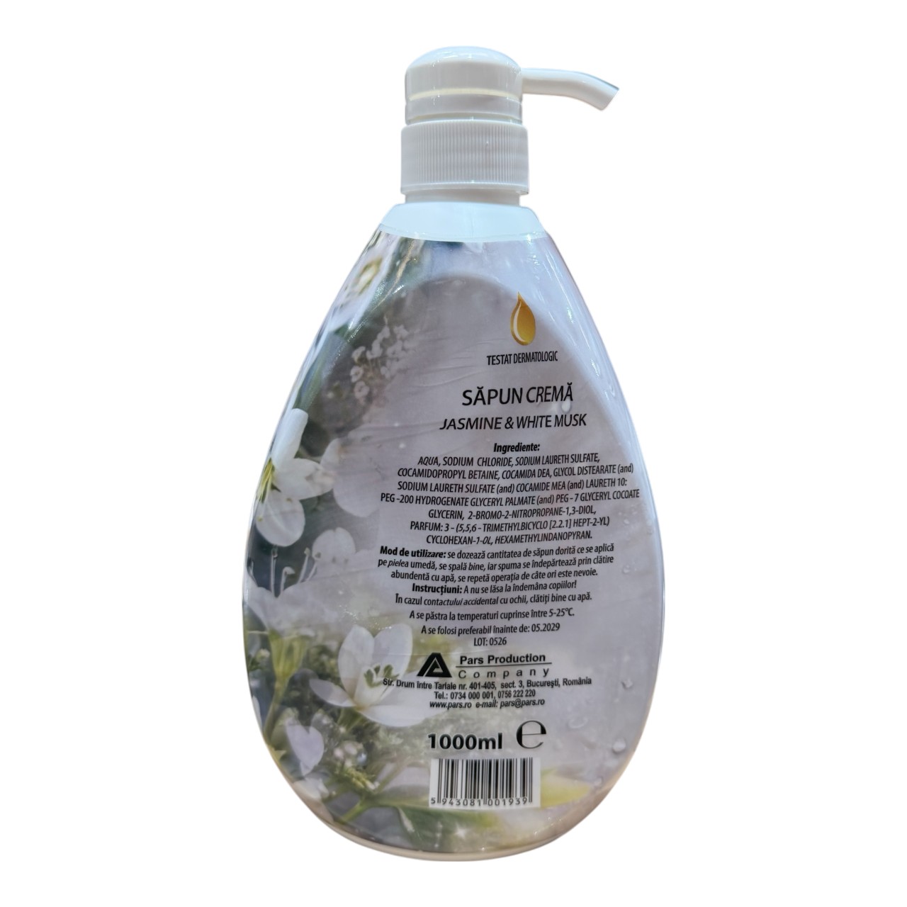 Afrodita Sapun lichid crema (Jasmine & White Musk), 1000 ml - imagine 2