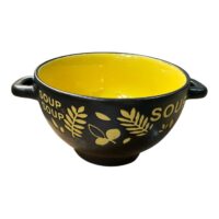 Bol ceramic supa cu maner, interior color 14 cm