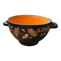 Bol ceramic supa cu maner, interior color 14 cm