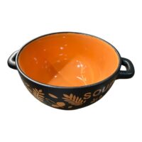 Bol ceramic supa cu maner, interior color 14 cm