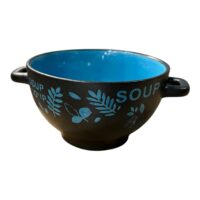 Bol ceramic supa cu maner, interior color 14 cm