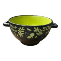 Bol ceramic supa cu maner, interior color 14 cm
