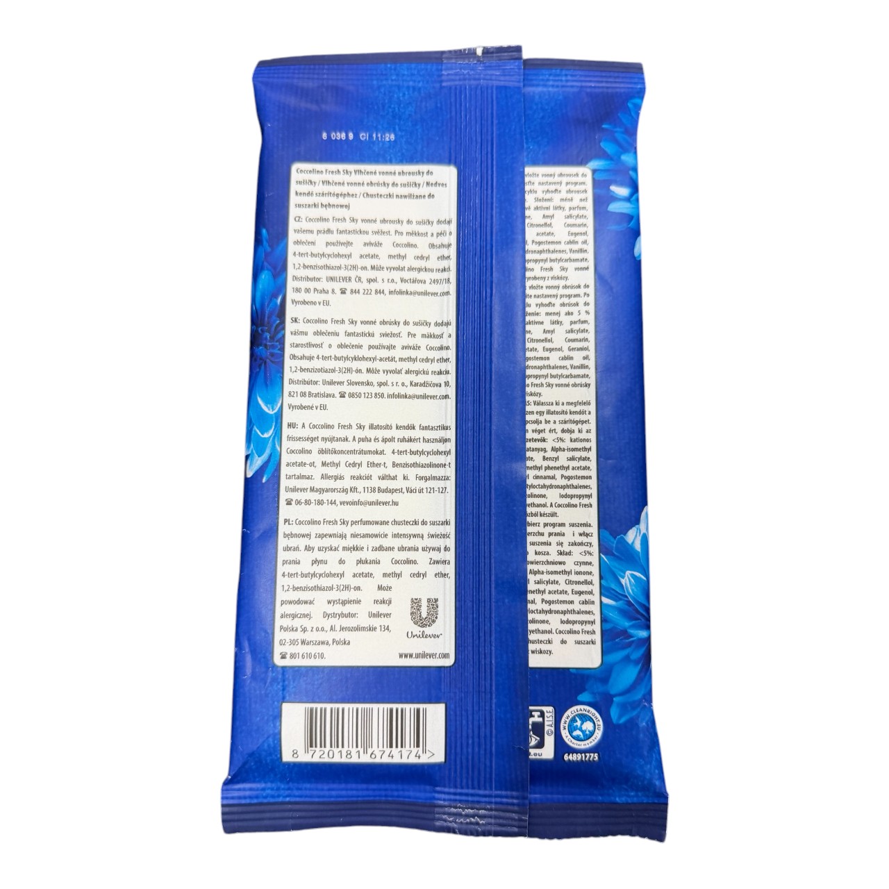 Coccolino Servetele parfumate uscator rufe (Fresh Sky), 20 bucati - imagine 2