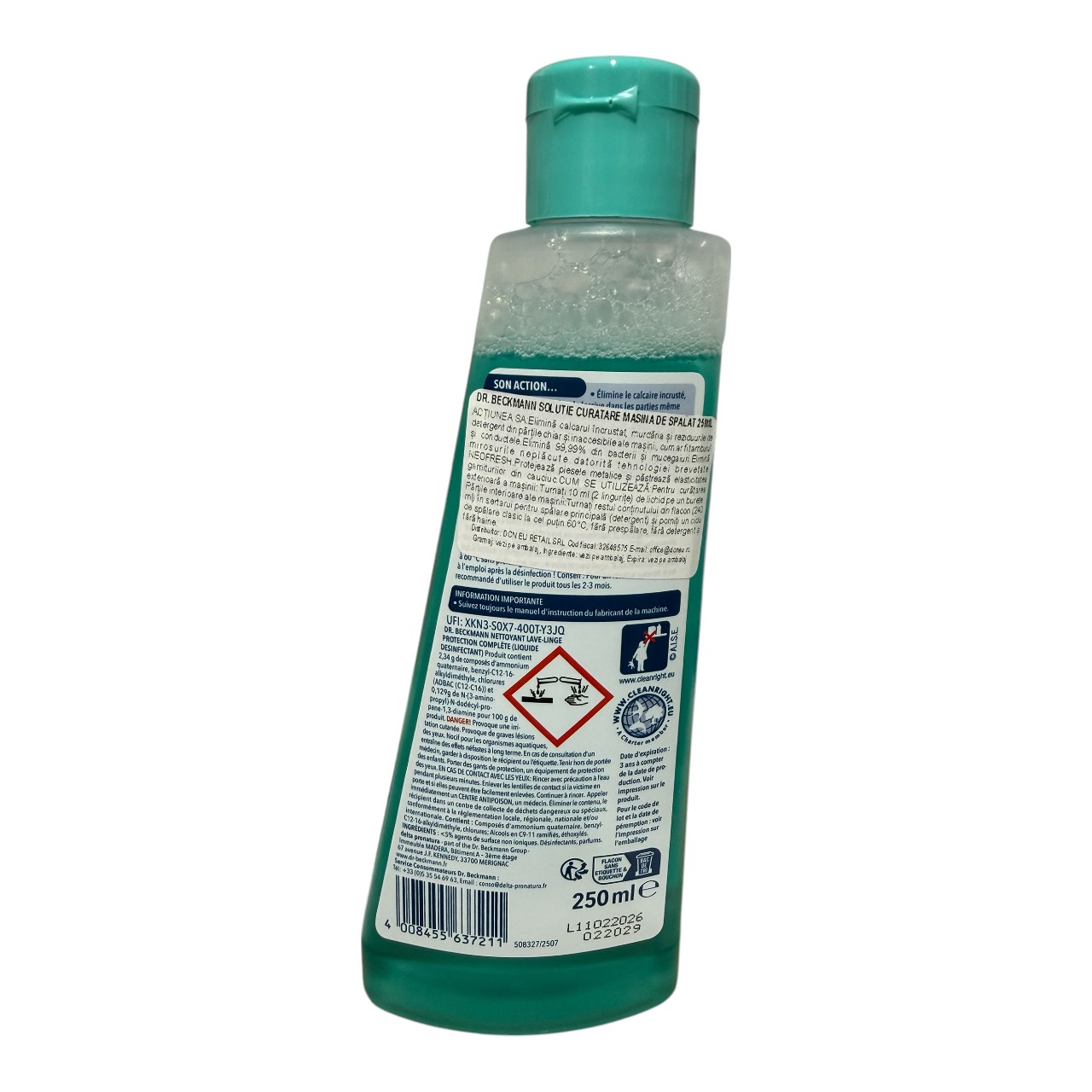 Dr. Beckmann Solutie curatare masina de spalat, 250 ml - imagine 2